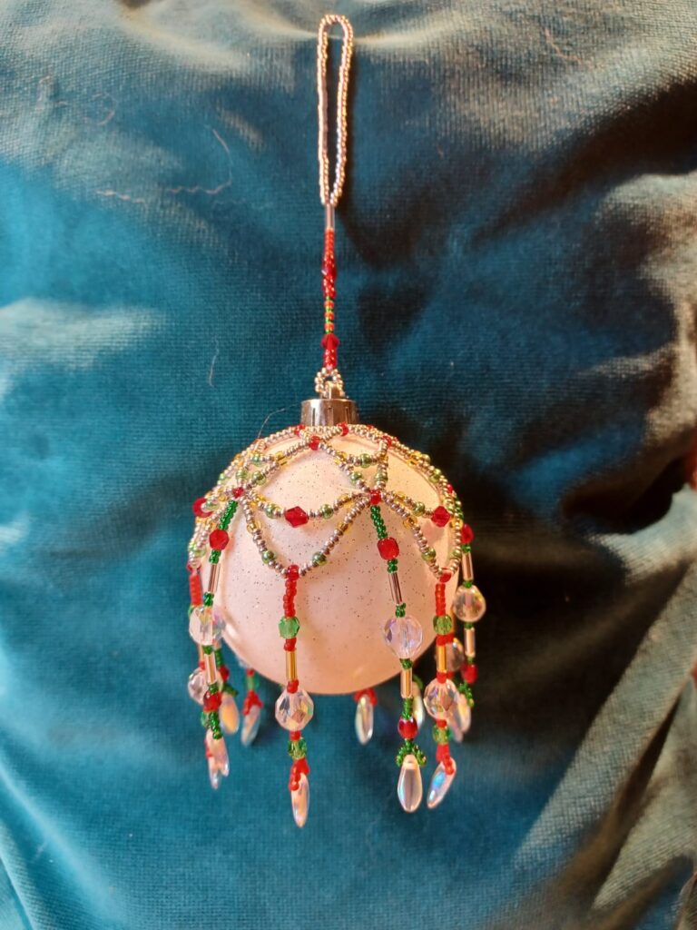 Beaded Christmas bauble